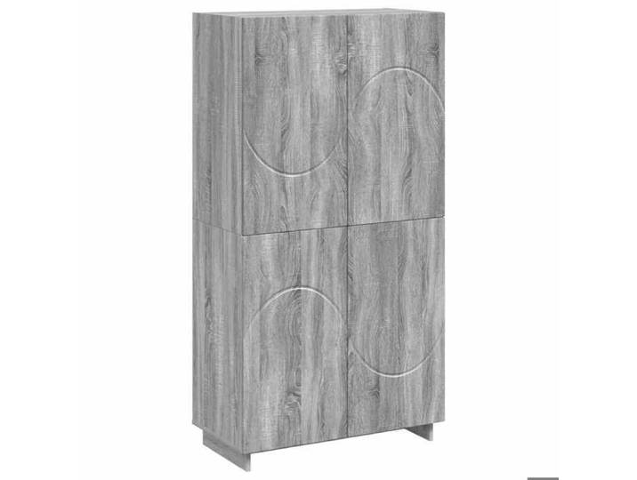 Remise Enfilade de rangement - Gris - Buffet haut - Sonoma gris - 79x41x151cm - Bois d'ingénierie_ntf95d