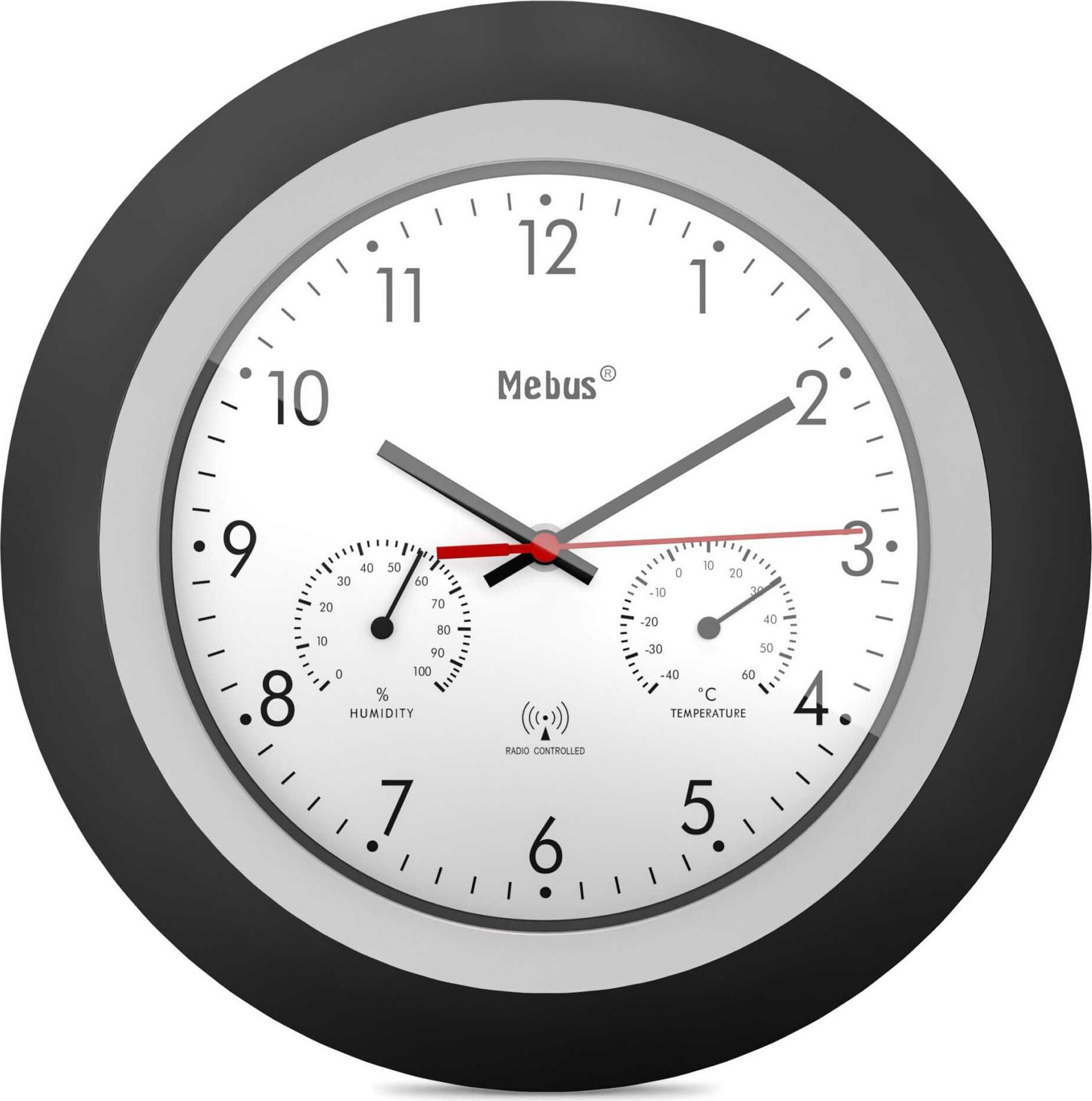 Mebus 19449 Wandklok met thermometer en hygrometer