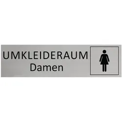 CombiCraft Aluminium Türschild Umkleideraum Damen 165x45mm mit 3M-Tape zur Befestigung, einfache Kennzeichnung von Räumen und Bereichen