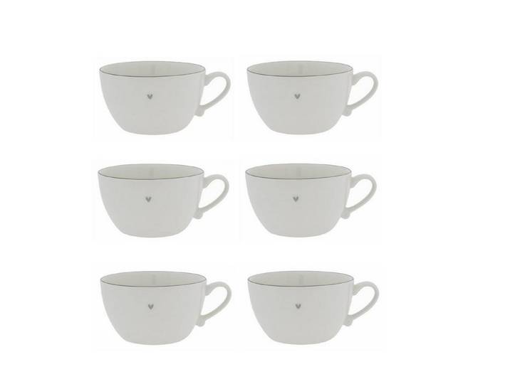 Bastion Collections Suppenteller Graues Herz, Spülmaschinengeeignet, Weiß, graues Herz, H: 8.5cm