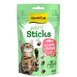 GimCat | Sticks Mini | Mini-Würstchen für Katzen – Lachs und Quinoa 50 g