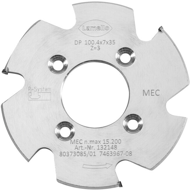 Lamello Fraise à rainurer P-System CNC, DP, D100,4x7xD35 mm, Z3, NL 4xD5,5xD50 mm (132148)
