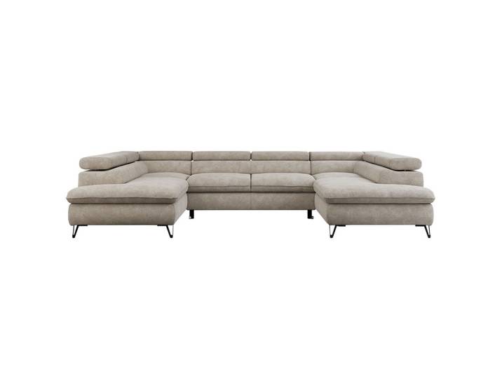 WOHNLANDSCHAFT PEDRO U Struktur Beige