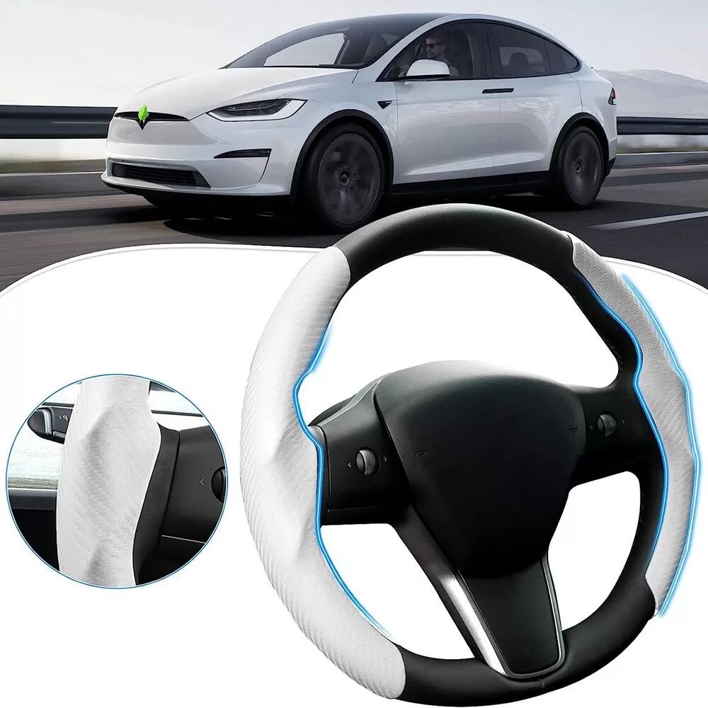 INF Tesla Model 3/Y Carbon Lenkradbezug - Weiß (38cm)