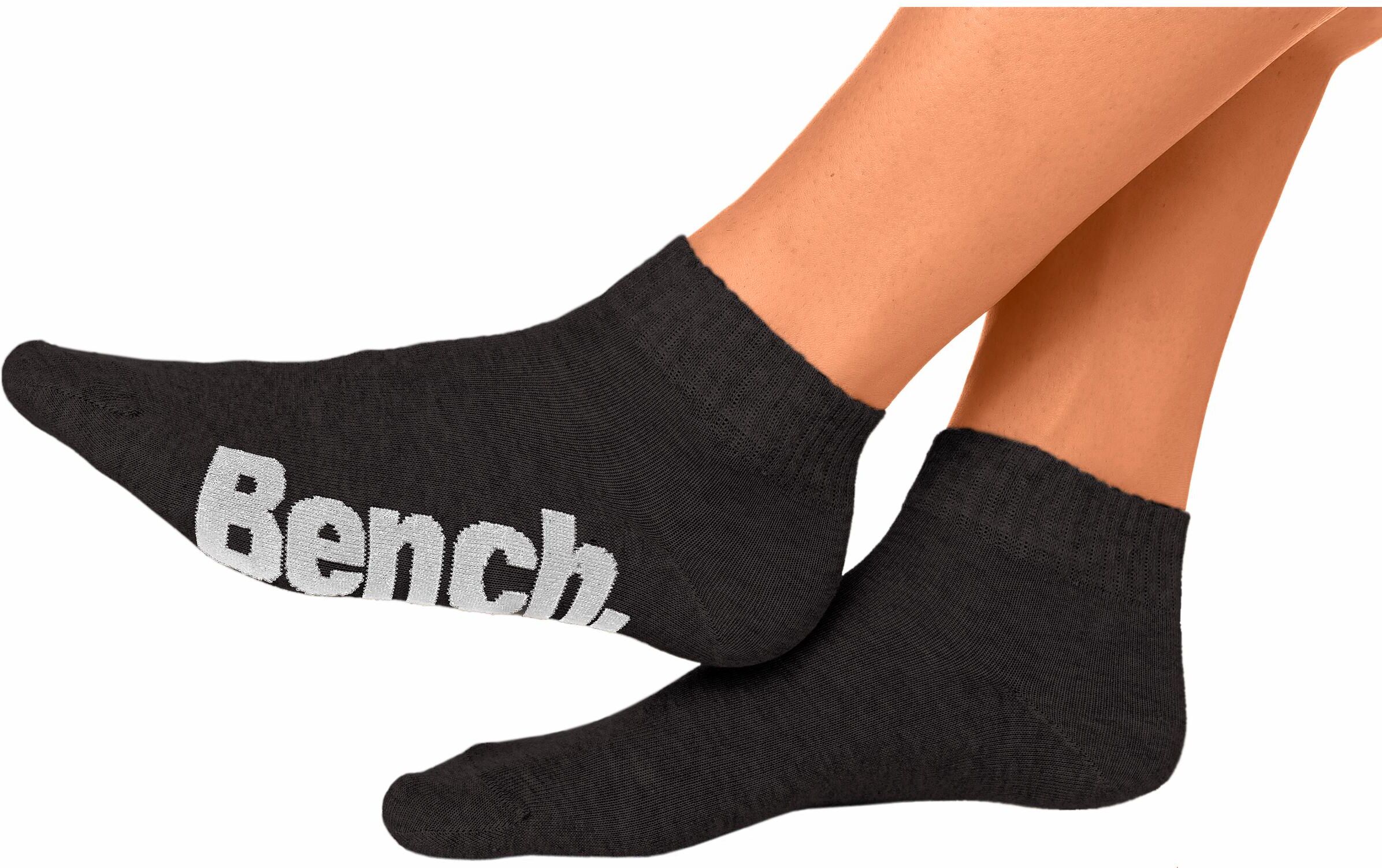 Kurzsocken BENCH. "Damen Herren Socken Kurzschaft mit Komfortbund", Herren, Gr. 35-38, schwarz, Baumwolle, Baumwollmischung, Elasthan, Polyamid, melange, elastisch, Socken Kurzsocken, mit komfortablem Rippbündchen schwarz 35-38