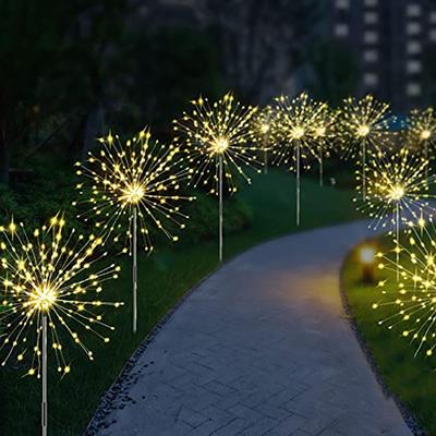 Perfect Picks Market Solar Firework Lights Waterproof Outdoor Dandelion Garden Lights For Landscape Decor warm 3pcs
