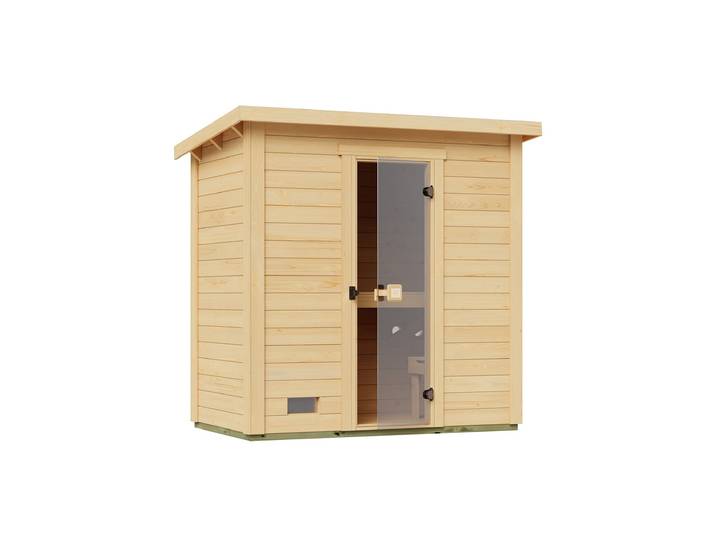 Saunahaus WEKA Kaapi 1 , naturbelassen, Kompakt-Ofen, integrierte Steuerung, 9 kW, Saunen, Saunahaus, Blockbohlen aus Fichtenholz