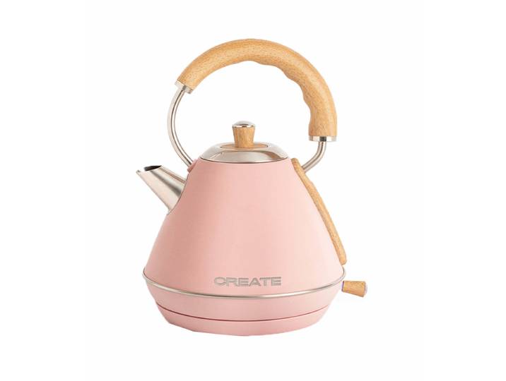 CREATE KETTLE RETRO Elektrischer Wasserkocher 1L Pastelrosa