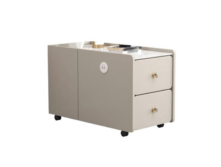 FZL02068LM Ecklager Sofa-Sideboard aus Schiefer, Leichter Luxus-Couchtisch Beistellschrank, Eckschrank, Sofa-Beistelltisch(Khaki,80x40x60cm)