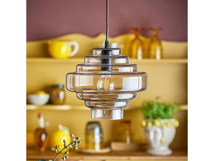 Ilua Hängeleuchte, Glas, braun getönt - BLOOMINGVILLE - Esszimmer - Einflammig