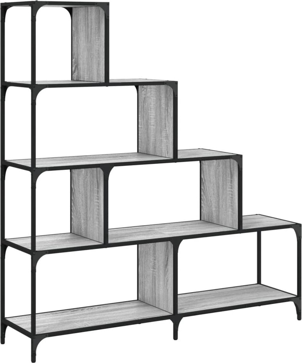 vidaXL Boekenkast 4-laags Sonoma Grijs Hout