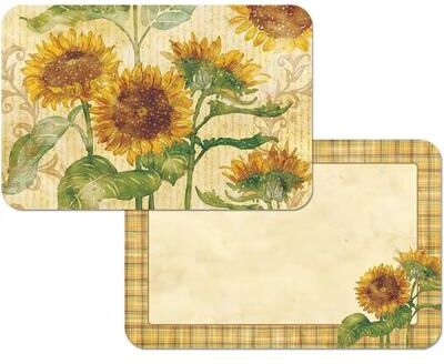 CounterArt Reflections of the Sun Vinyl Reversible Placemats Set of Four