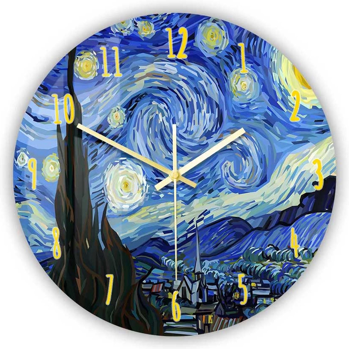 Analoge wandklok Sterrennacht van Vincent van Gogh