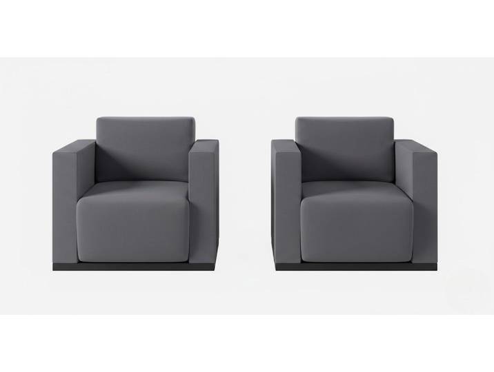 JVmoebel Sessel Moderner 2x Sessel Graue Farbe Minimalistischer Stil Glatte Ecken (2-St)