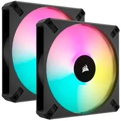 Corsair iCUE AF140 RGB ELITE 140 mm-pack de 2 abîmé (140 mm, 2x), PC Lüfter, Schwarz