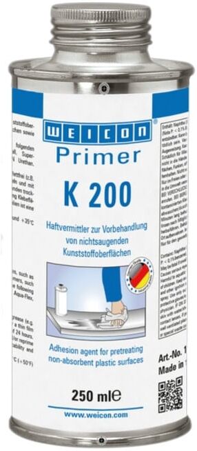 WEICON Primer K 200, Haftvermittler für nichtsaugende Kunststoffoberflächen, 250 ml (13550225)