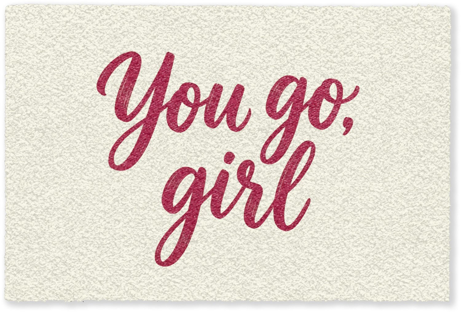 Deurmat You Go Girl - Rood/Wit - Binnenmat - 90 x 60 cm