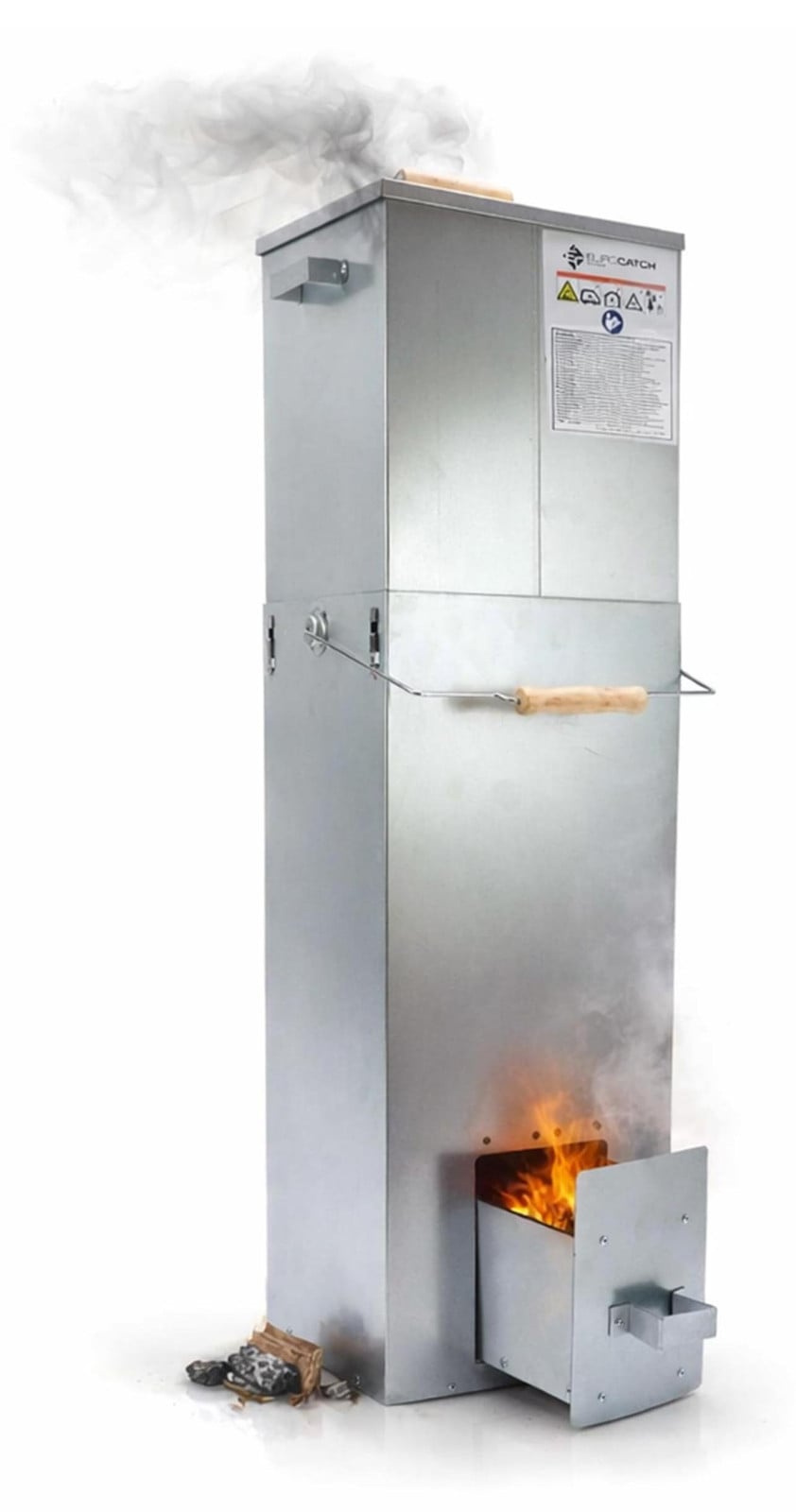 Telescopische smoker voor buiten met thermometer