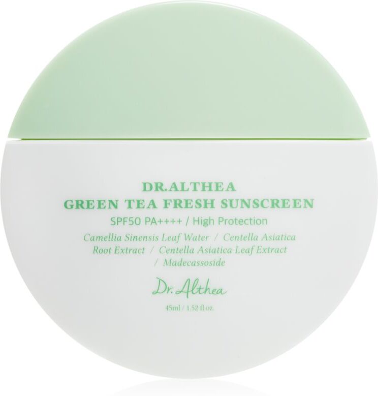 Dr. Althea Green Tea Fresh Sunscreen crème solaire visage avec effets apaisants SPF 50+ 45 ml