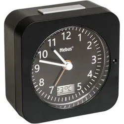 Mebus Analoger Funkwecker mit digitaler Temperaturanzeige - schwarz