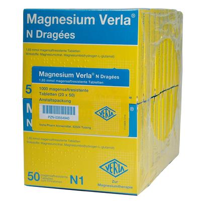 Magnesium Verla N Dragees 20x50 St Tabletten magensaftresistent