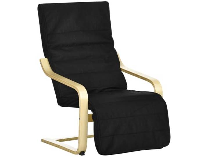 HOMCOM Fauteuil met armleuningen 5-voudig verstelbaar voetdeel Zwart