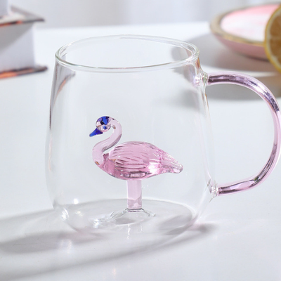 Inspire Daily Merch New Glass Mug Cartoon Animal Cup Champagne Breakfast Tea Tumbler 6 101 400ml