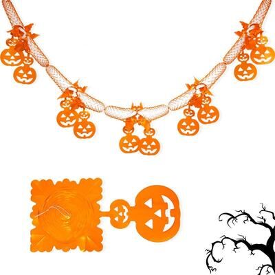 Inspired Deals 3m Halloween Spider Garland Honeycomb Hanging Decoration For Parties And Home Decor pumpkin