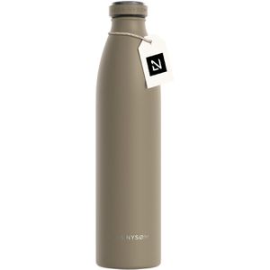 LARS-NYSØM Trinkflasche Ren Taupe Brown, isoliert, aus Edelstahl, braun, mit Schraubverschluss, 1 l