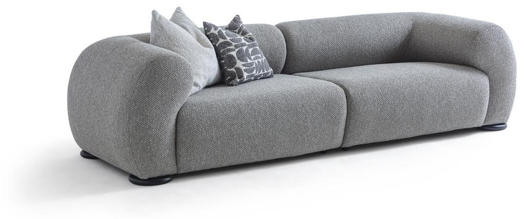 Elegante Graue Viersitzer Couch Wohnzimmer Polstersofas