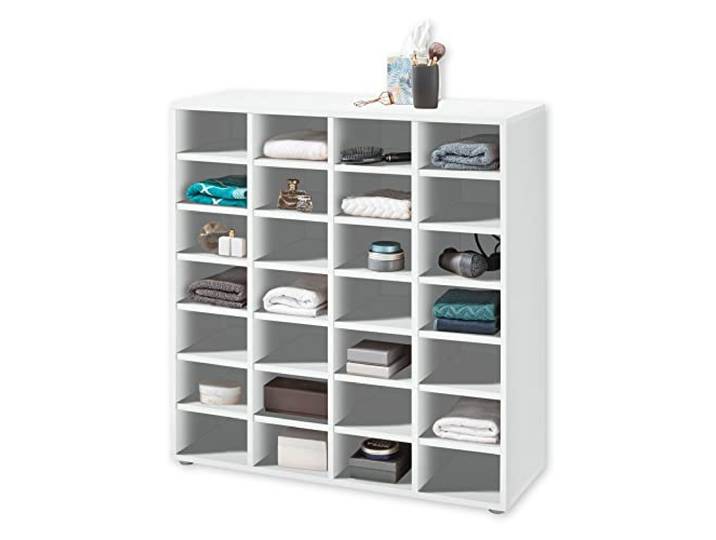 Stella Trading Boots Standregal in Weiß - Universell einsetzbares und multifunktionales Regal mit 28 offenen Fächern - 92 x 95 x 33 cm (B/H/T)