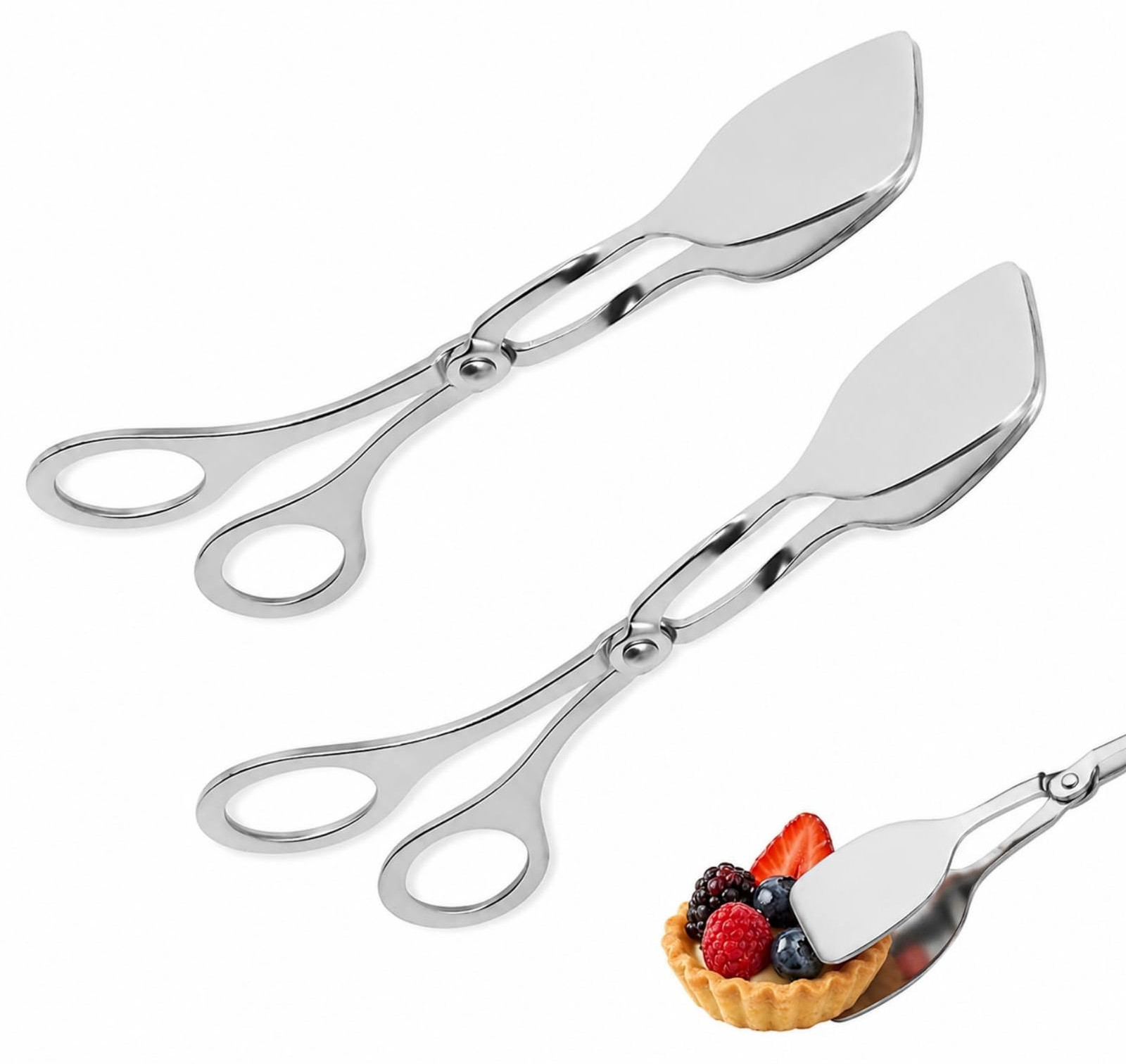 Solidchoice Set van 2 Roestvrij Stalen Gebakstangen van 18,5 cm