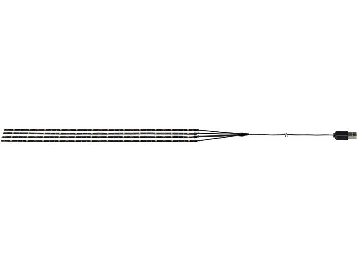 PAULMANN LED-Lichterkette Outdoor Mobile Parasol light 3000K 4x0,4m , schwarz, Flammen 4 Stk., Gesamtlänge 2,15m, Lichterketten, Schirmbeleuchtung, LED-Lichterkette