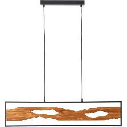 Brilliant LED Pendelleuchte 100cm Schwarz/Holz, Aluminium/Metall/Holz Pendelleuchte LED Holz, Deckenlampe LED Pendelleuchte Holz Pendelleuchte Esstisch, Lampe Holz Wohnzimmerlampe LED Adjustable Lamp