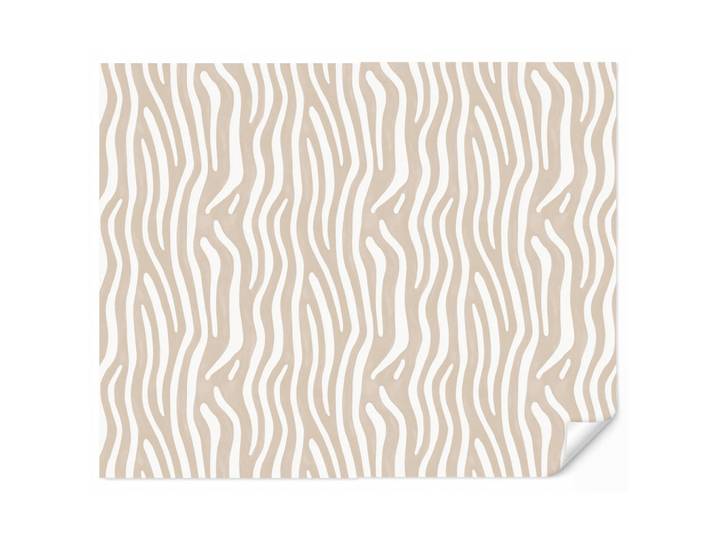 OnlyWow Tapete - Abstrakt - Zebra - Beige - 280x240 cm, Papier, Rechteckig, 280x240 cm, Tapeten & Wandverkleidungen, Vliestapeten