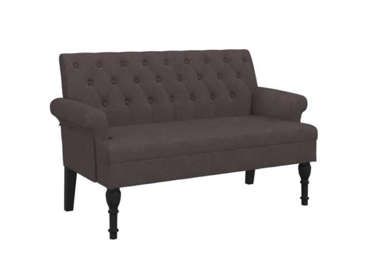 vidaXL Sitzbank mit Rückenlehne Dunkelbraun 120x62x75,5 cm Stoff