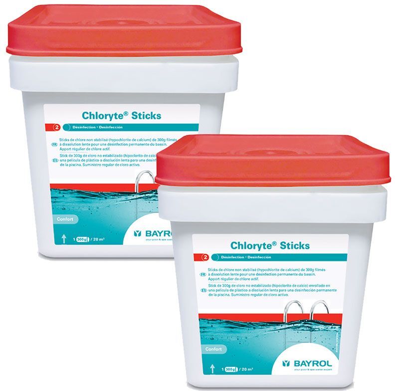 Chloryte Stick Bayrol - chlore lent non stabilisé - 9 kg (2 seaux de 4,5 kg)