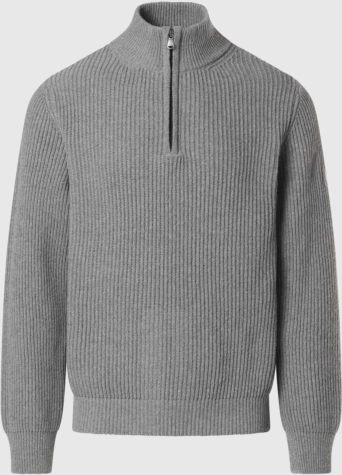 North Sails Maglione a costa inglese con mezza zip Medium grey melange M