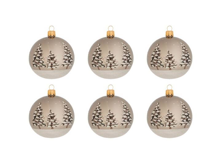 Weihnachtskugel 6er-Set Georgina - Farbe: grau - Material: Glas - 949
