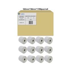 G&G Etiketten Rolle 102 x 38 mm Papier Weiß 12 Rollen Permanent haftend RL-P-S2011-102*38*1790-BK/WT Universal-Etiketten