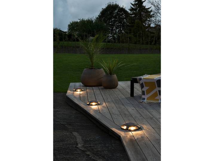 LED-Wegeleuchte Nevers I 20 x 4 x 20cm Schwarz