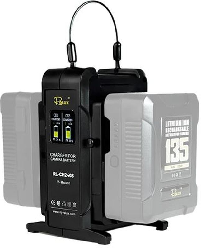 Rolux Doppel-Schnelladegerät RL-CH240S für V-Mount Akku