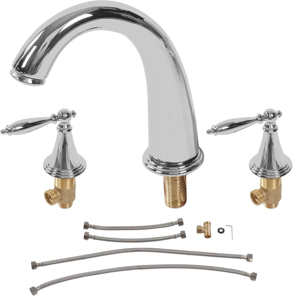 Dailygoods Wastafelmengkraan Modern - Messing - Dubbele Handgreep - Voor Badkamer en Keuken