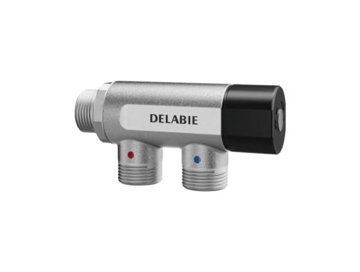 régulateur thermostatique - premix compact - mâle 20 x 27 - clapets anti-retour incorporés - delabie 733020