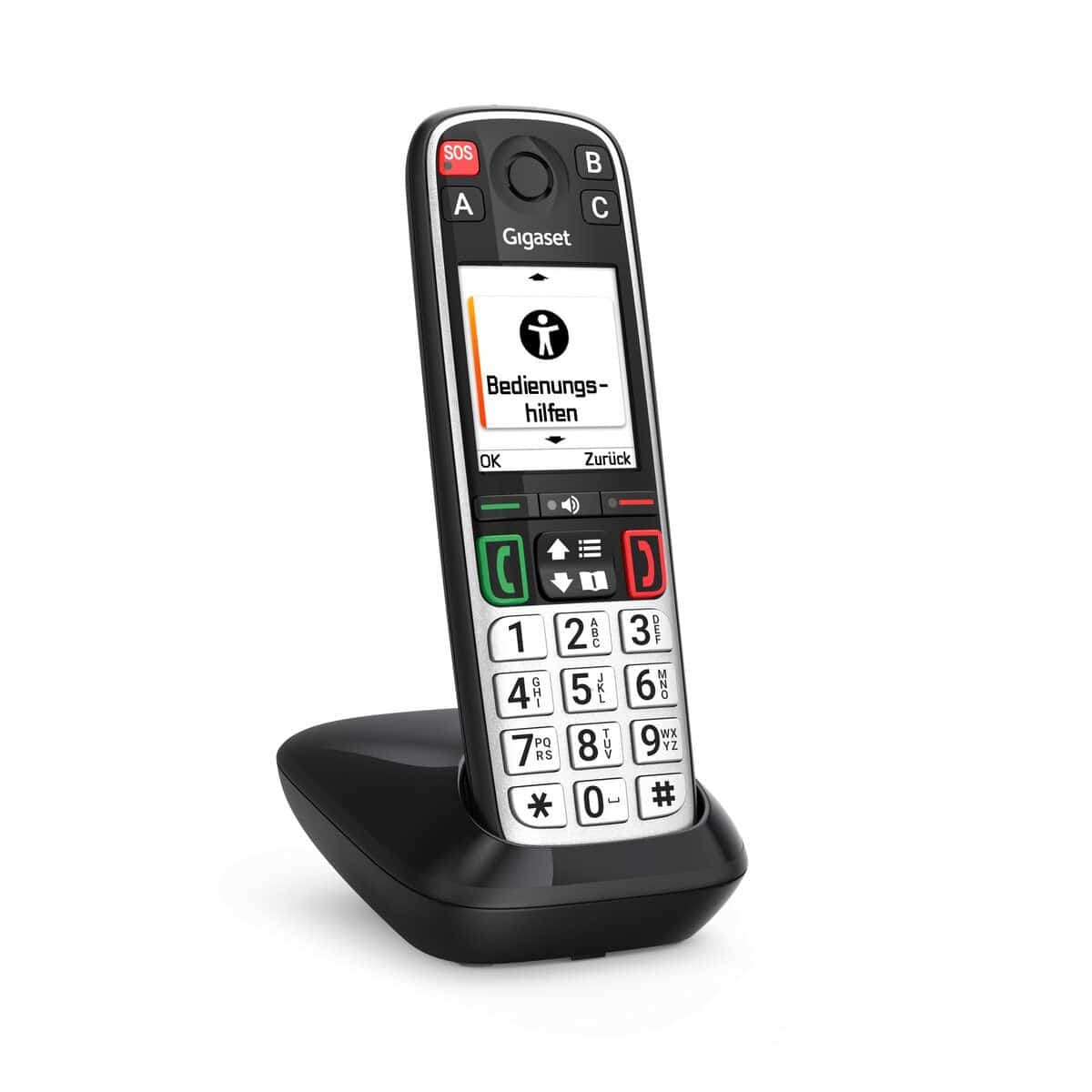Gigaset Easy 500 Analoges/DECT-Telefon (Schwarz, Silber) S30852-H3115-B10