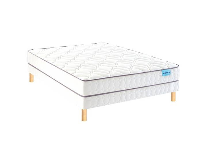 Ensemble sommier et matelas 140x200 cm ressorts ensachés ferme Merinos Morning Routine