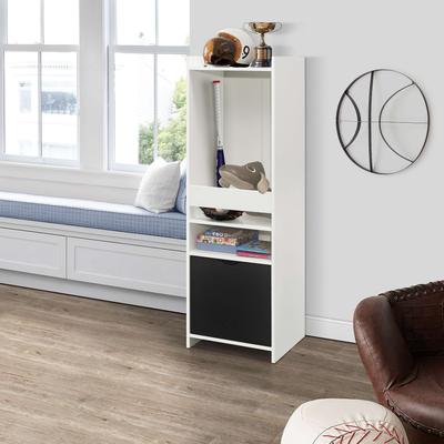 InRoom Designs Cabinet with Open Hanging Space, Adjustable Shelf & Flip-Down Storage Door, Wooden Storage Organizer