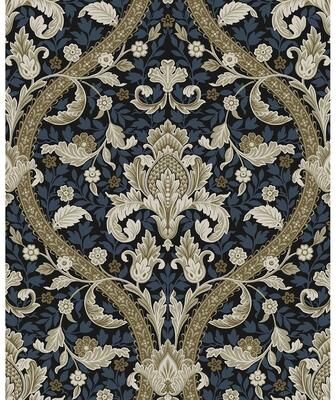 NextWall Acanthus Ogee Peel and Stick Wallpaper