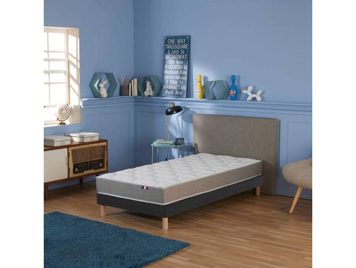Matelas mousse reversible stratus + sommier 90x190 sommier noir