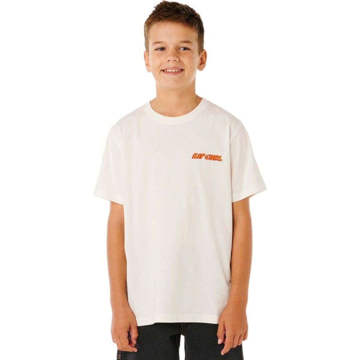 RipCurl Eternal Shred Logo Tee-boy bone (3021) 8 13OBTE-3021-8
